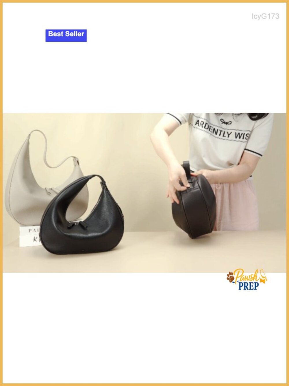 Genuine Leather Slouchy Hobo Bag for Women Crescent Crossbody Purse - Picture 6 of 6